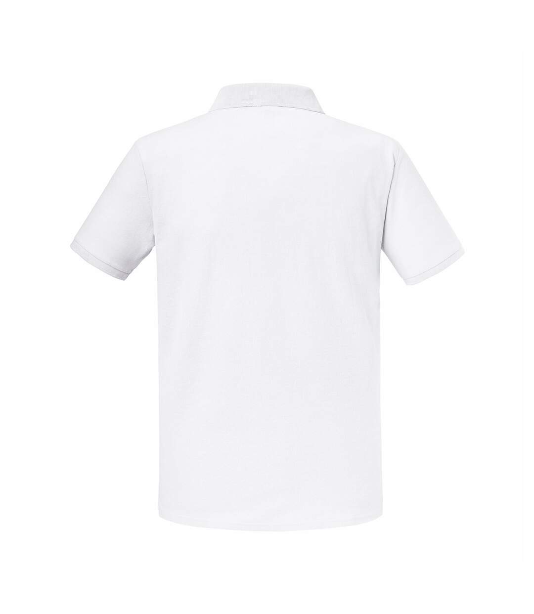 Mens Authentic Eco Piqué Polo Shirt White Russell-2