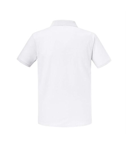 Mens Authentic Eco Piqué Polo Shirt White Russell