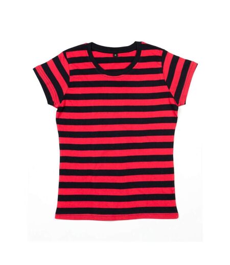 T-shirt Femme Noir Rouge Mantis