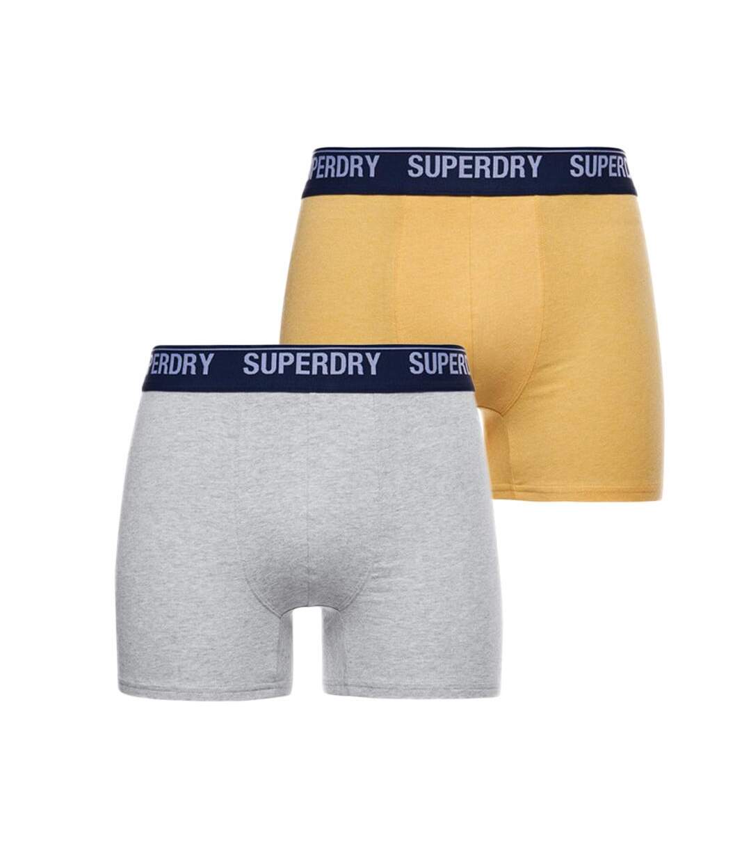 Lot x2 Boxers Gris/Jaune Homme Superdry - M