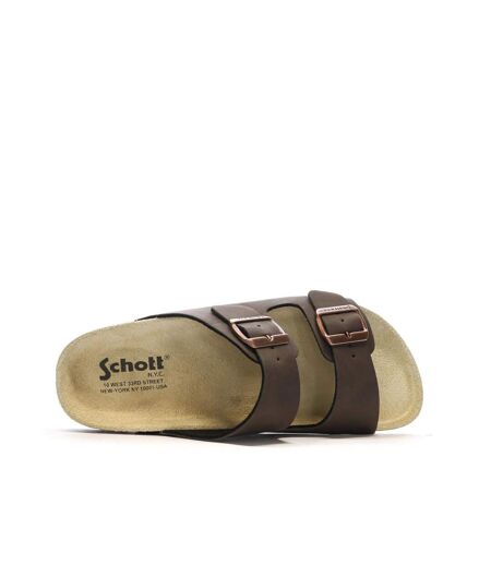 Sandales marrons lisses homme schott arthur