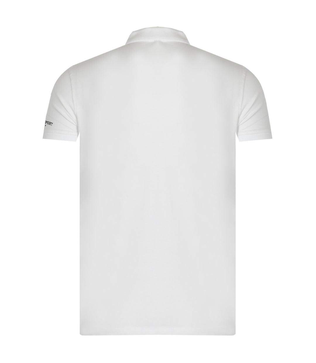 Mens Small Logo Breathable Polo Shirt White Plein Sport-2