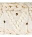 Tabouret fait main ZASTE Crème 35x35 en laine motif : scandinave