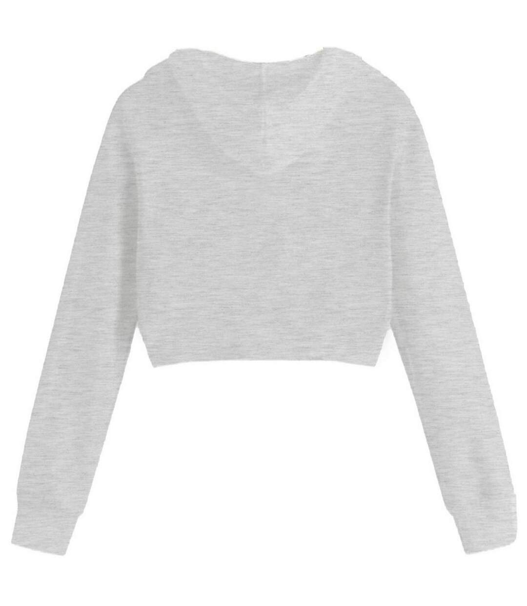 Sweat Court À Capuche Motif/style Uni Femme Gris Miso-2