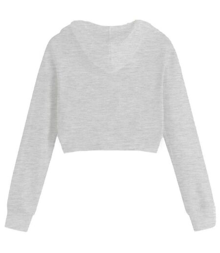 Sweat Court À Capuche Motif/style Uni Femme Gris Miso
