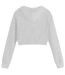 Sweat Court À Capuche Motif/style Uni Femme Gris Miso-2