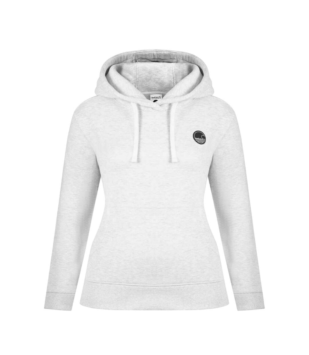 Womens/ladies Wave Logo Hoodie Ice Marl Marl SoulCal-1