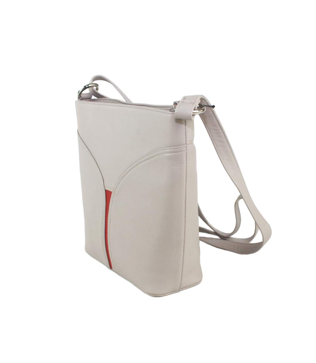 Sac Bandoulière Caitlin Taille Unique Blanc Cassé Rouge Eastern Counties Leather-3