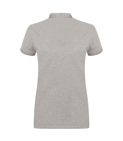 Henbury Womens/Ladies Micro-Fine Short Sleeve Polo Shirt (Heather Grey)