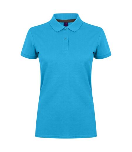 Henbury Womens/Ladies Micro-Fine Short Sleeve Polo Shirt (Sapphire Blue)