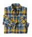 Atlas For Men Chemise en flanelle à carreaux pour hommes (Bleu/Jaune) - UTAF1652-1