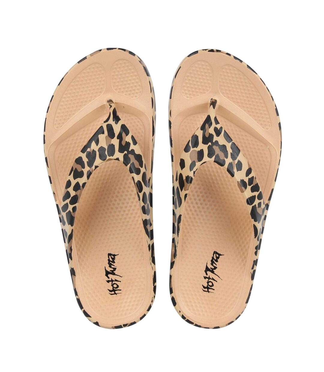 Tongs Femme Beige Noir Hot Tuna-3
