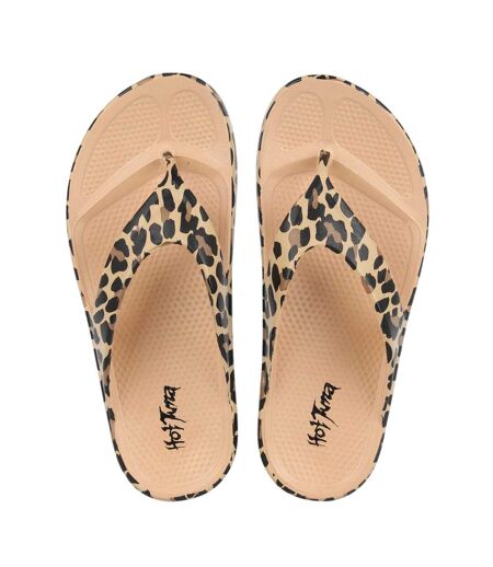 Tongs Femme Beige Noir Hot Tuna