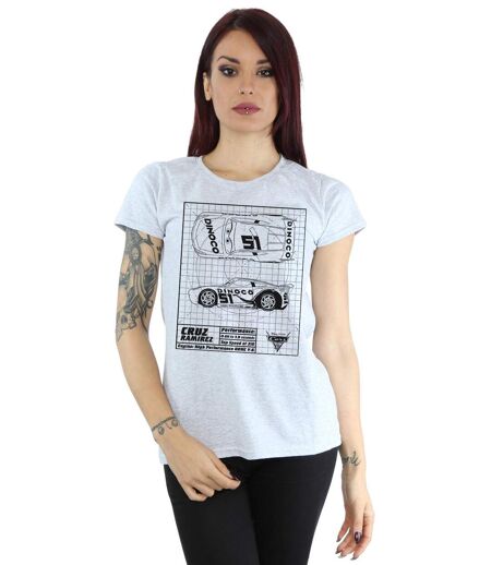 Disney - T-shirt CARS CRUZ RAMIREZ BLUEPRINT - Femme (Gris chiné) - UTBI13779