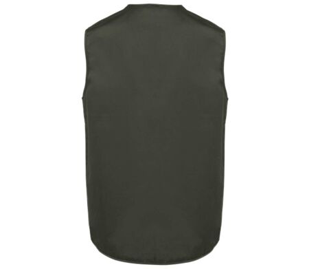 Gilet sans manches multipoches polycoton - Unisexe - WK609 - kaki foncé