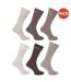 Lot de 6  Chaussettes unies 100% coton paires homme nuances de brun Floso