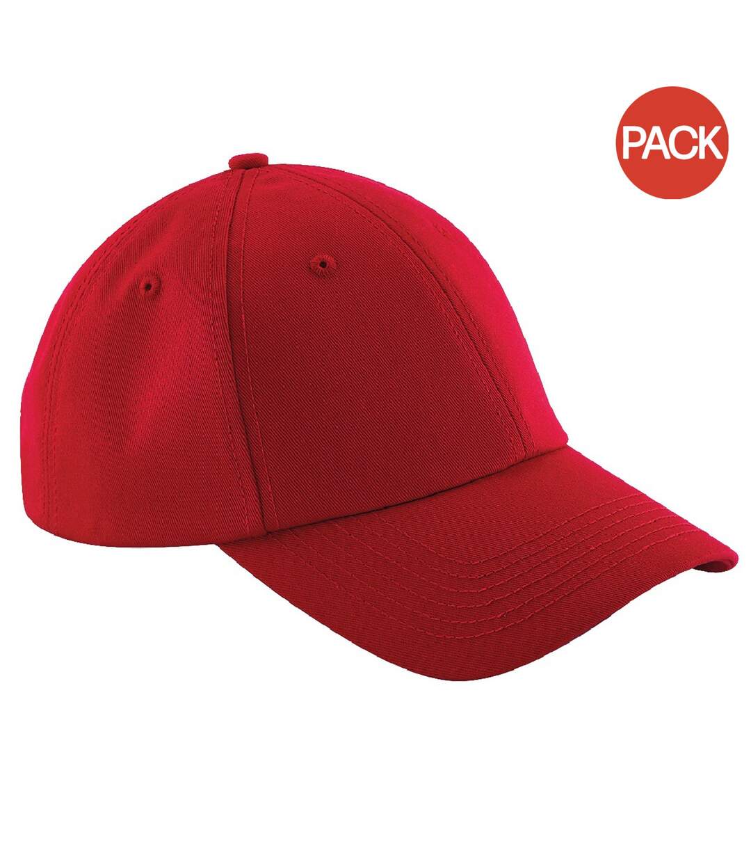 Lot de 2  casquettes adulte rouge Beechfield-1