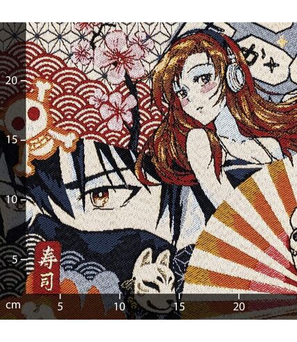 Carré jacquard SHOGUN motif composition manga
