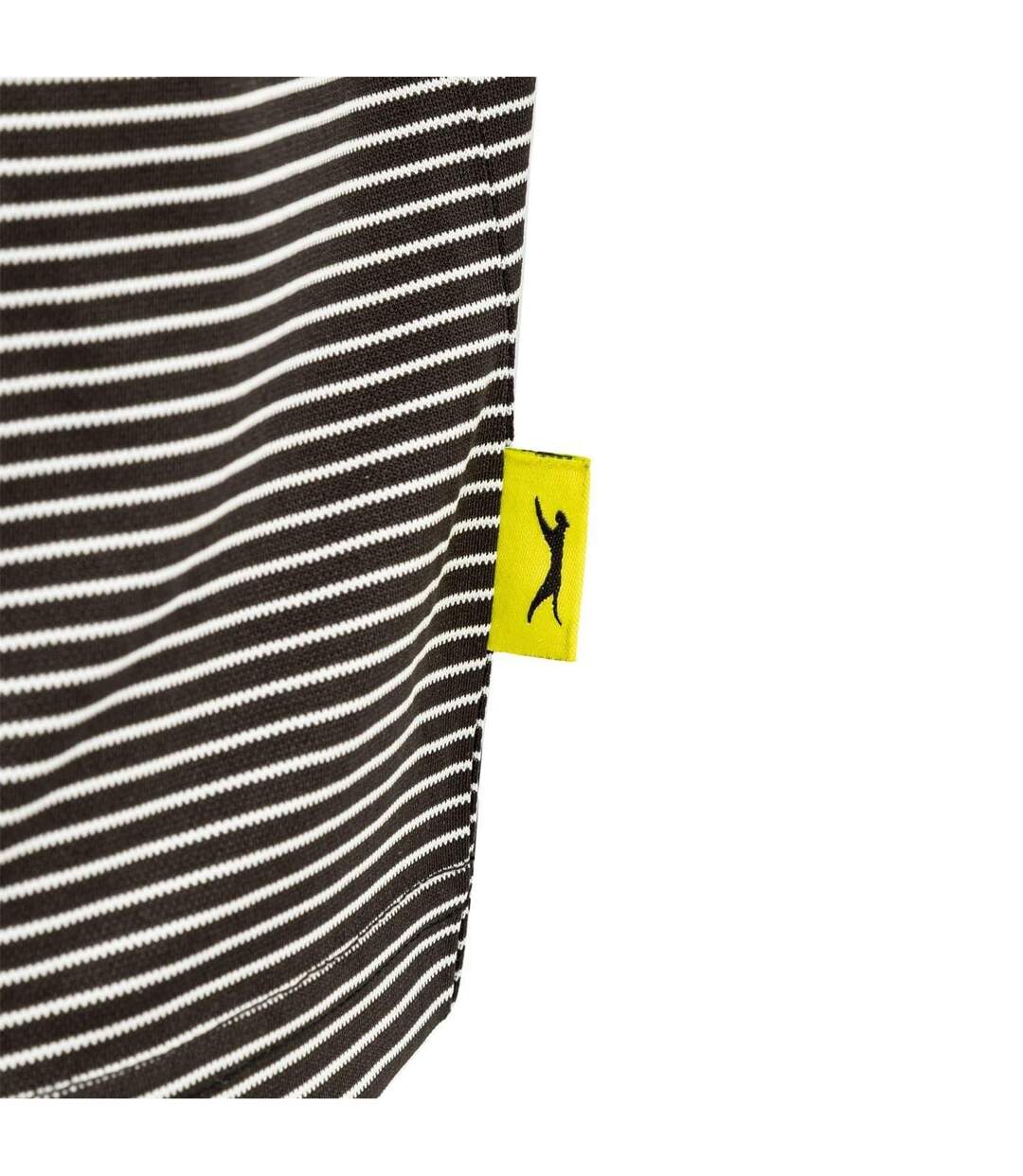 Polo Golf Motif/style Micro-rayures Homme Noir Slazenger-4