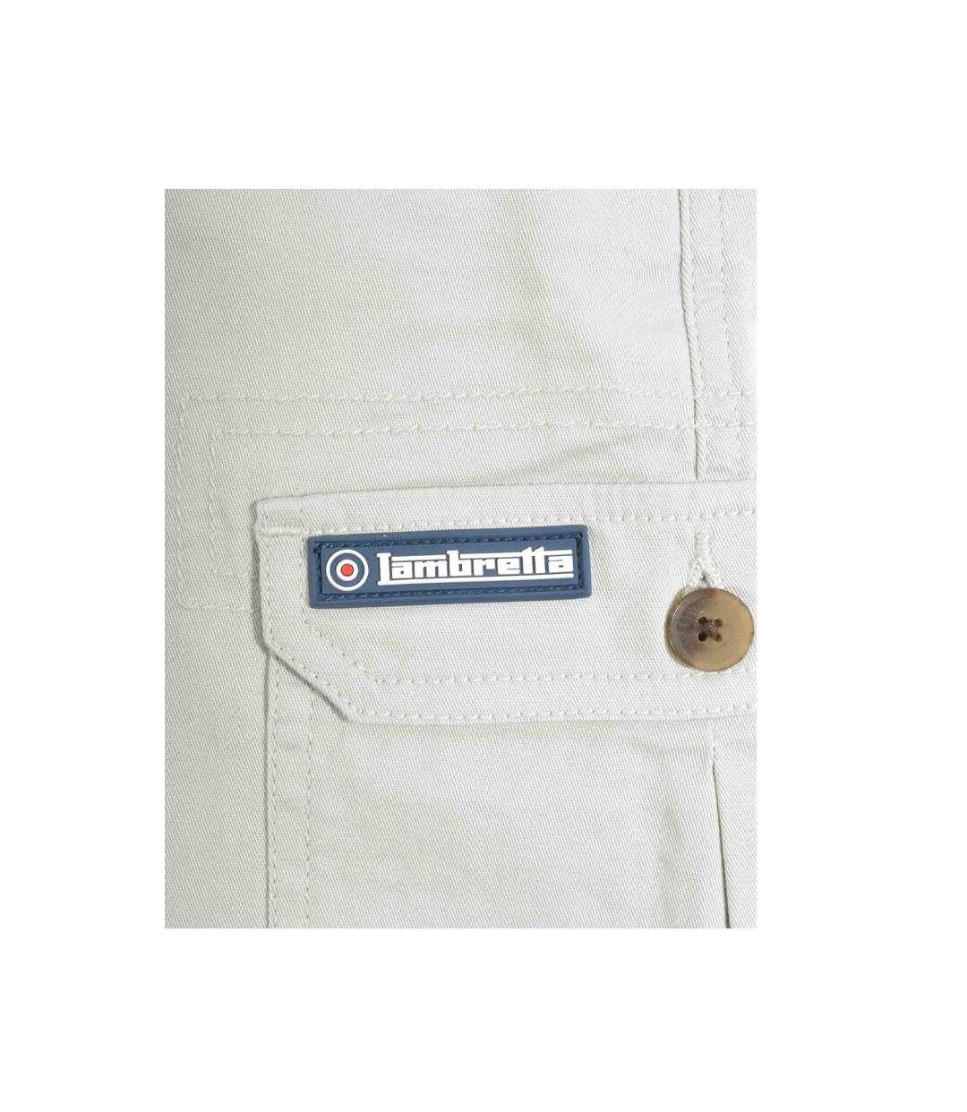 Short À Poches Motif/style Logo En Caoutchouc Homme Blanc Cassé Lambretta-4