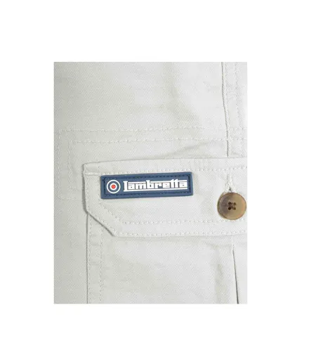 Short À Poches Motif/style Logo En Caoutchouc Homme Blanc Cassé Lambretta