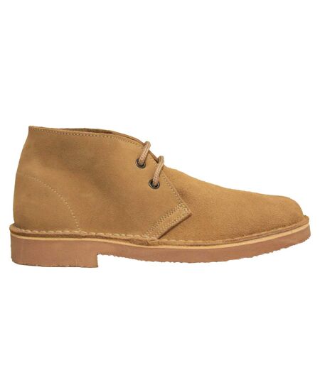 Roamers Mens Real Suede Unlined Desert Boots (Sand) - UTDF111