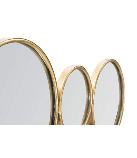 Décoration Murale en Métal Miroirs Ronds 100cm Or