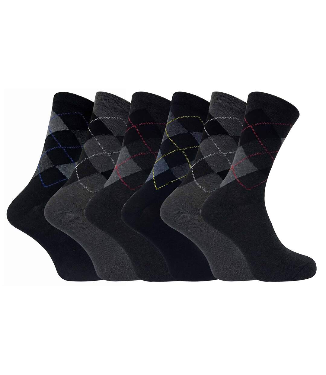 6 Paires Chaussettes Homme Coton Fantaisie à Motif