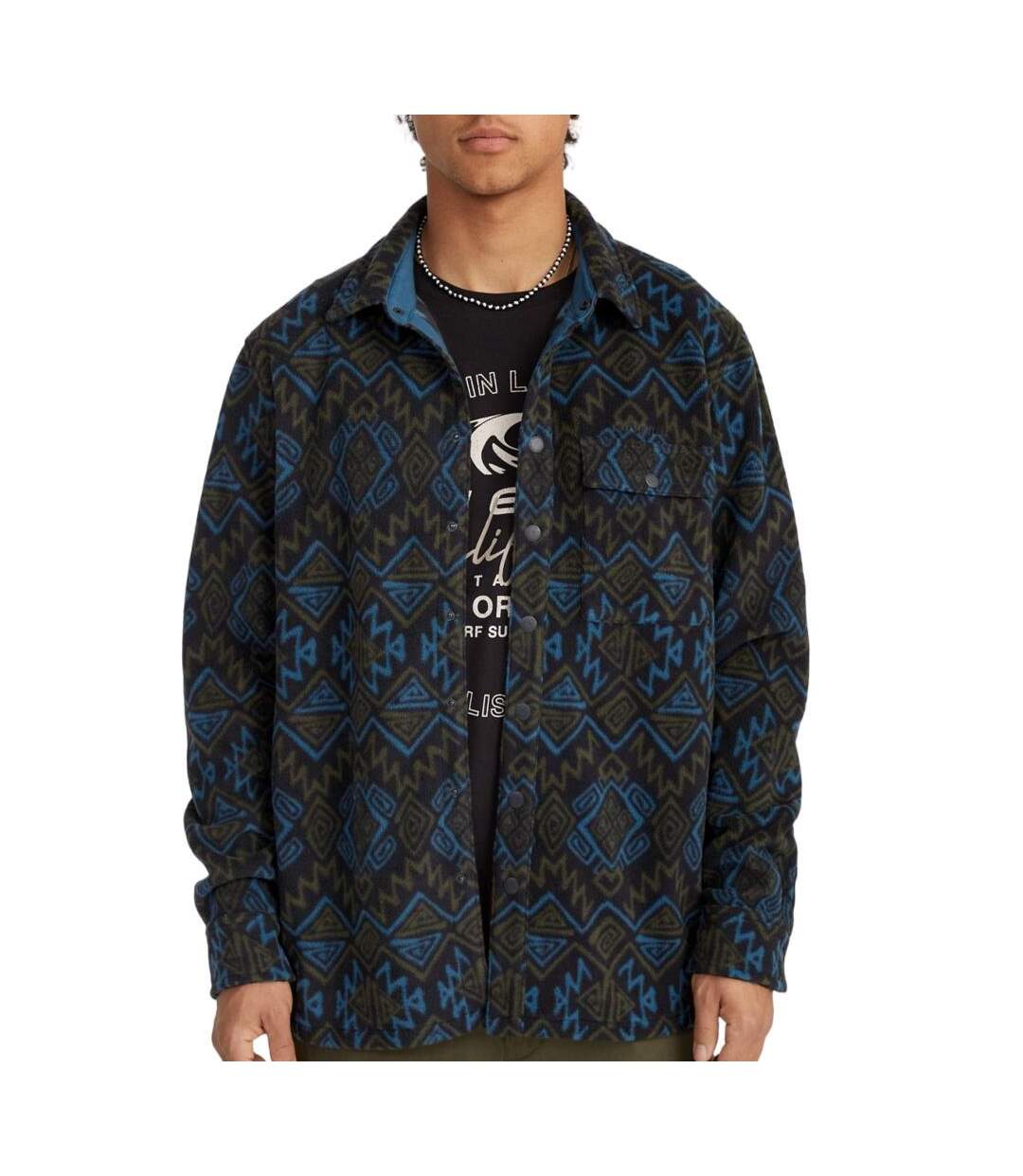 Surchemise noire/bleu à motifs homme o'neill superfleece-1