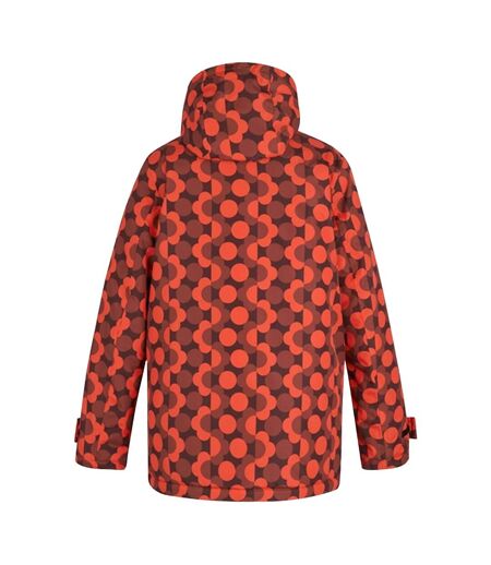 Veste Imperméable Motif/style Floral Orla Kiely Femme Rouge Rouge Brûlé Regatta