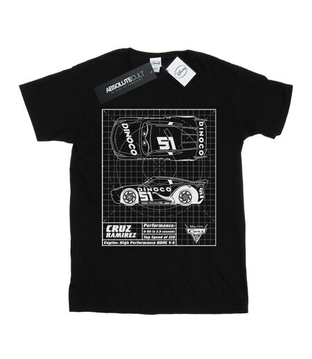 Disney - T-shirt CARS CRUZ RAMIREZ BLUEPRINT - Femme (Noir) - UTBI16091