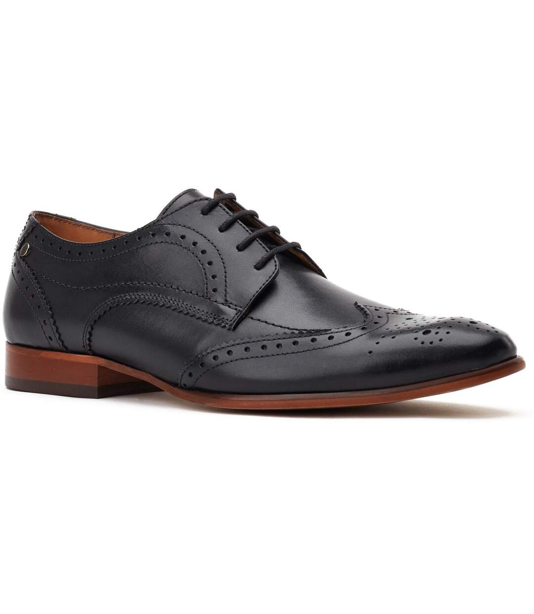 Chaussures brogues barbera excel homme noir Base London-1