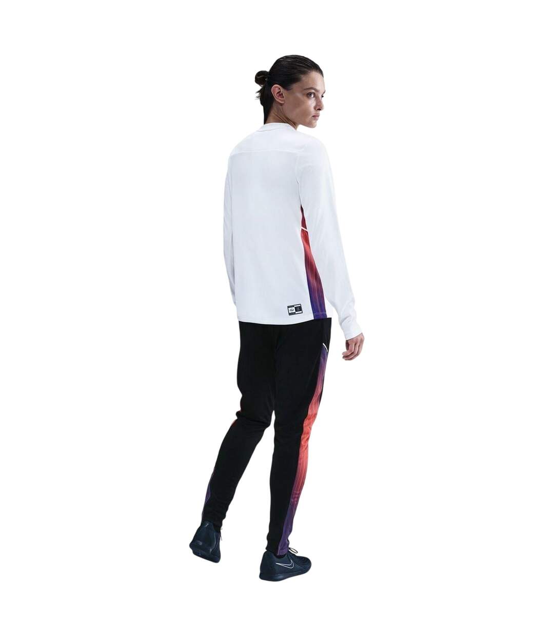 Womens/ladies Track Colour Block Tapered Jogging Bottoms Black Nike-2