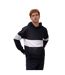 Mens Heavyweight Panelled Hoodie Navy White Front Row-1