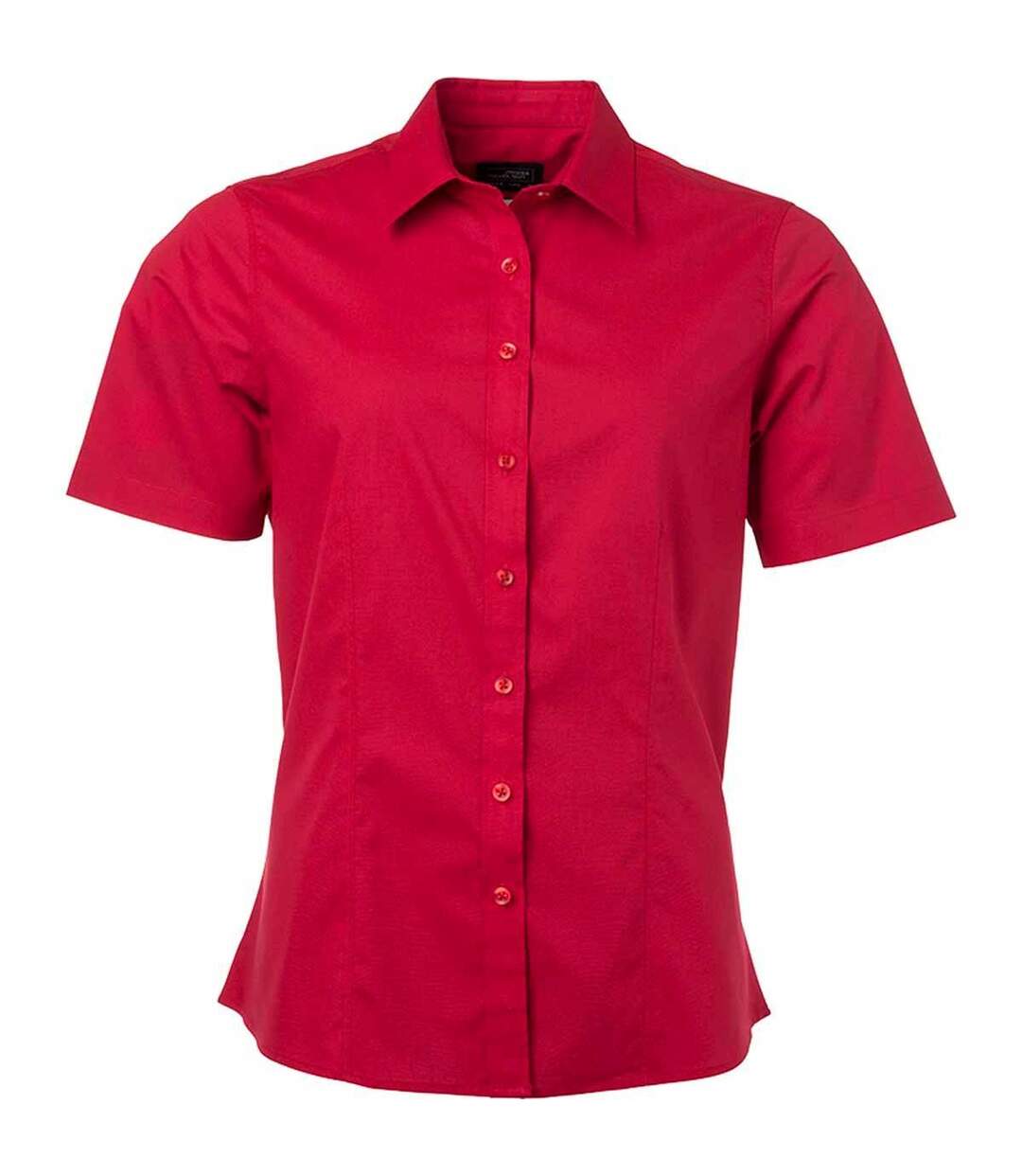 chemise popeline manches courtes - JN679 - femme - rouge-1