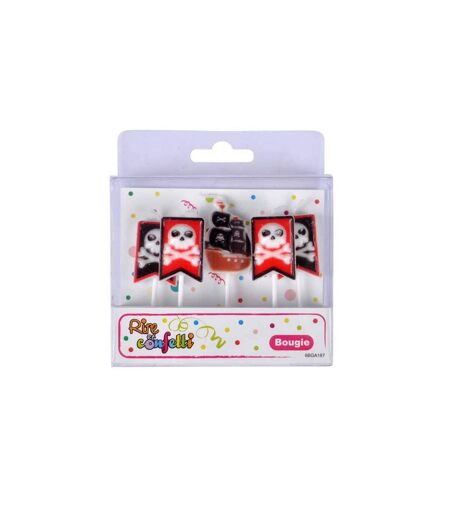 Lot de 5 Bougies d'Anniversaire Pirates Rouge & Noir