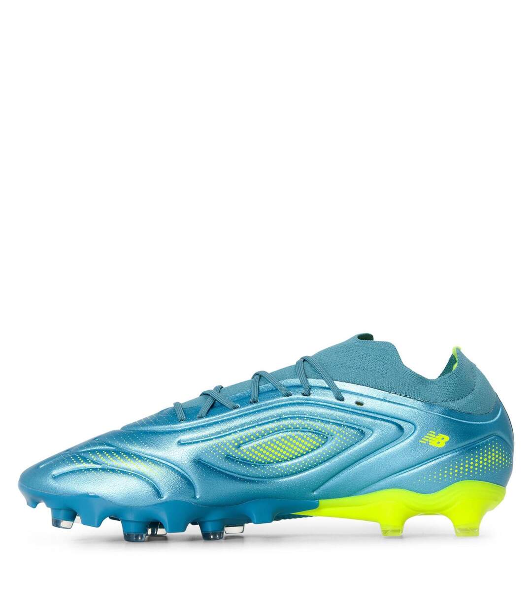 Chaussures De Foot Pour Terrain Ferme Tekela Team Low Fg V5 Homme Bleu Vert Clair Vif New Balance-2