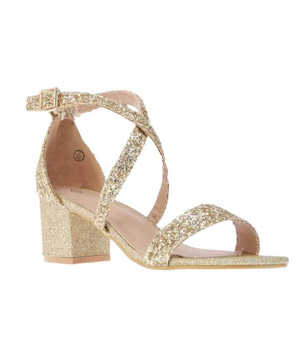Sandales Style Lanières Femme Jaune Or Where´s That From