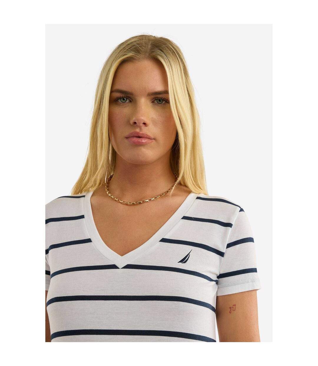 Womens/ladies Hosta T-shirt White Nautica-4