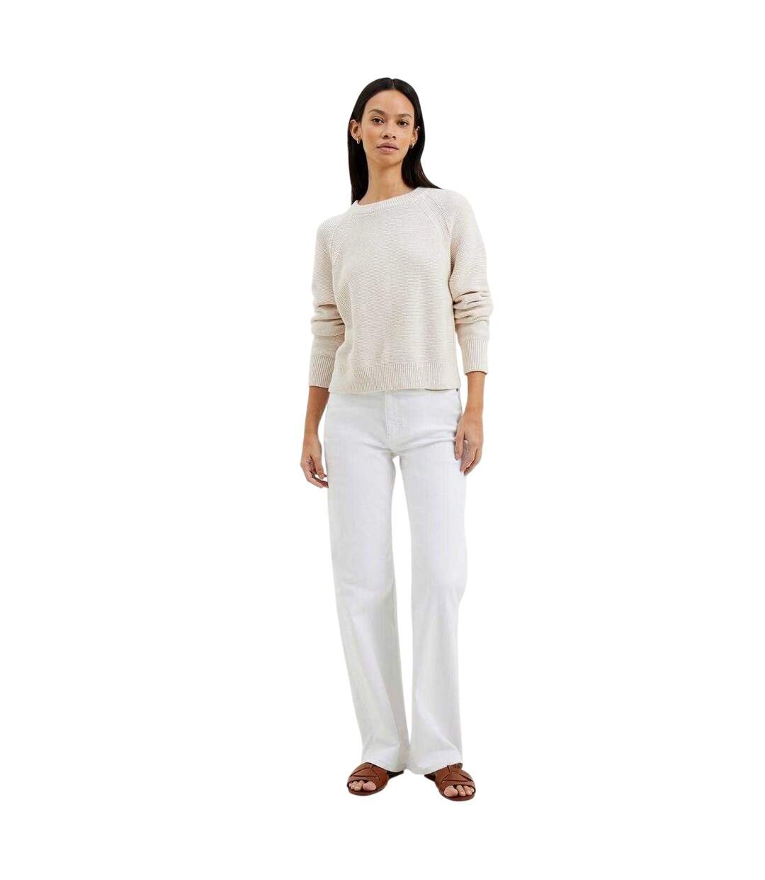 Pull Mozart Femme Blanc Cassé French Connection-1