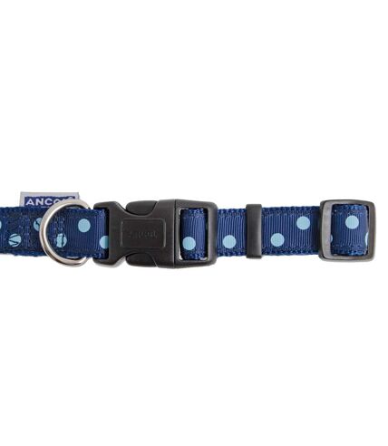 Ancol Pet Products Indulgence Adjustable Vintage Polka Dot Dog Collar (Size 1-2) (Navy Blue) - UTVP1078