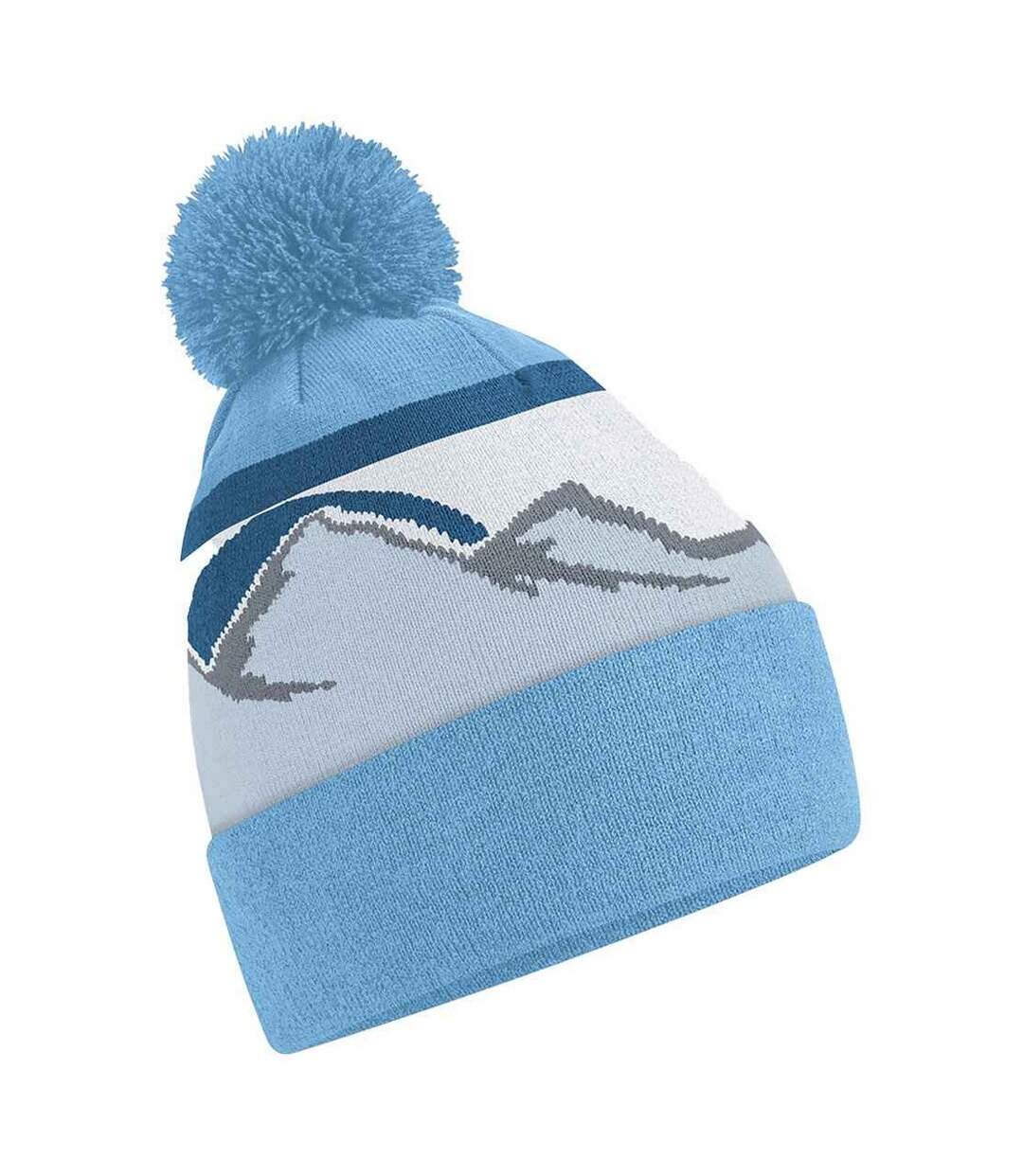 Mountain pom pom beanie glacier peaks Beechfield-1