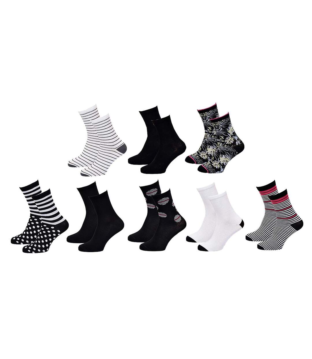 Chaussettes femme TWINDAY Qualité et Confort-Assortiment modèles photos selon arrivages- Pack de 8 Paires TWINDAY