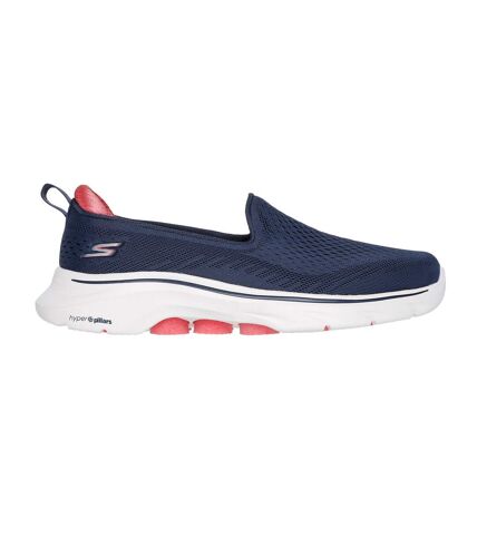 Womens/ladies go walk 7 slip-on trainers navy/coral Skechers