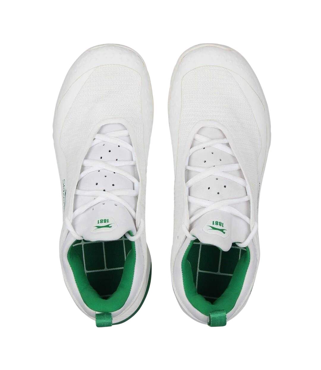 Mens Pro Tennis Trainers White Green Slazenger-4