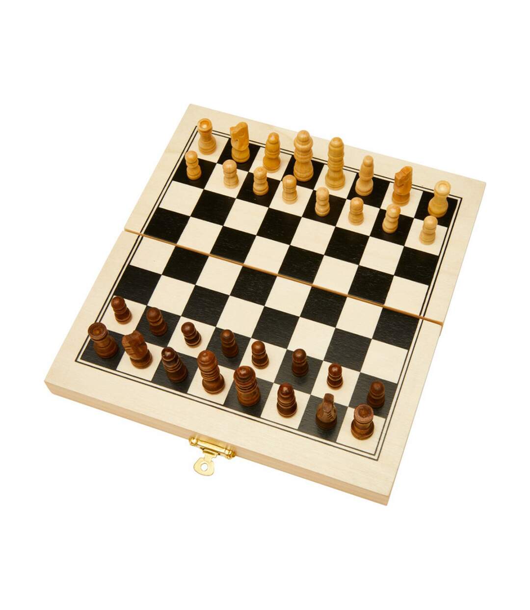 Jeu d´échecs king taille unique beige pâle / marron / blanc cassé Generic-1