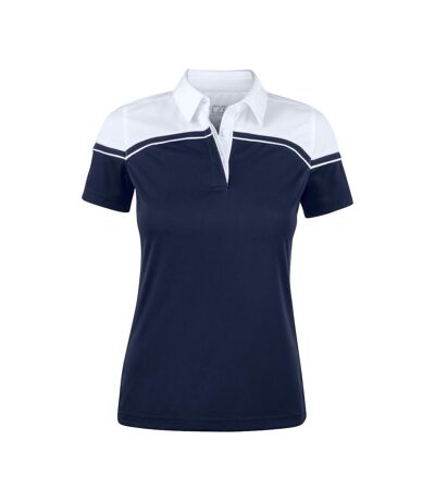 Womens/ladies Seaback Polo Shirt Dark Navy White Cutter & Buck