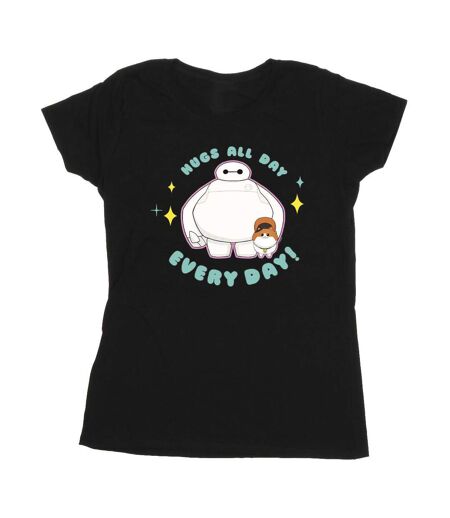 Disney - T-shirt BIG HERO BAYMAX HUGS EVERYDAY - Femme (Noir) - UTBI13407