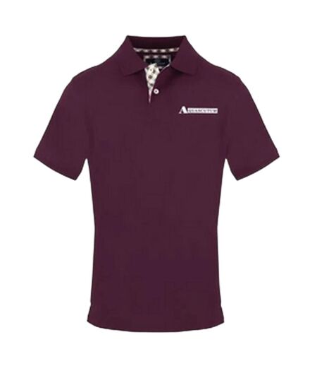 Mens Collared Short-sleeved Polo Shirt Red Aquascutum