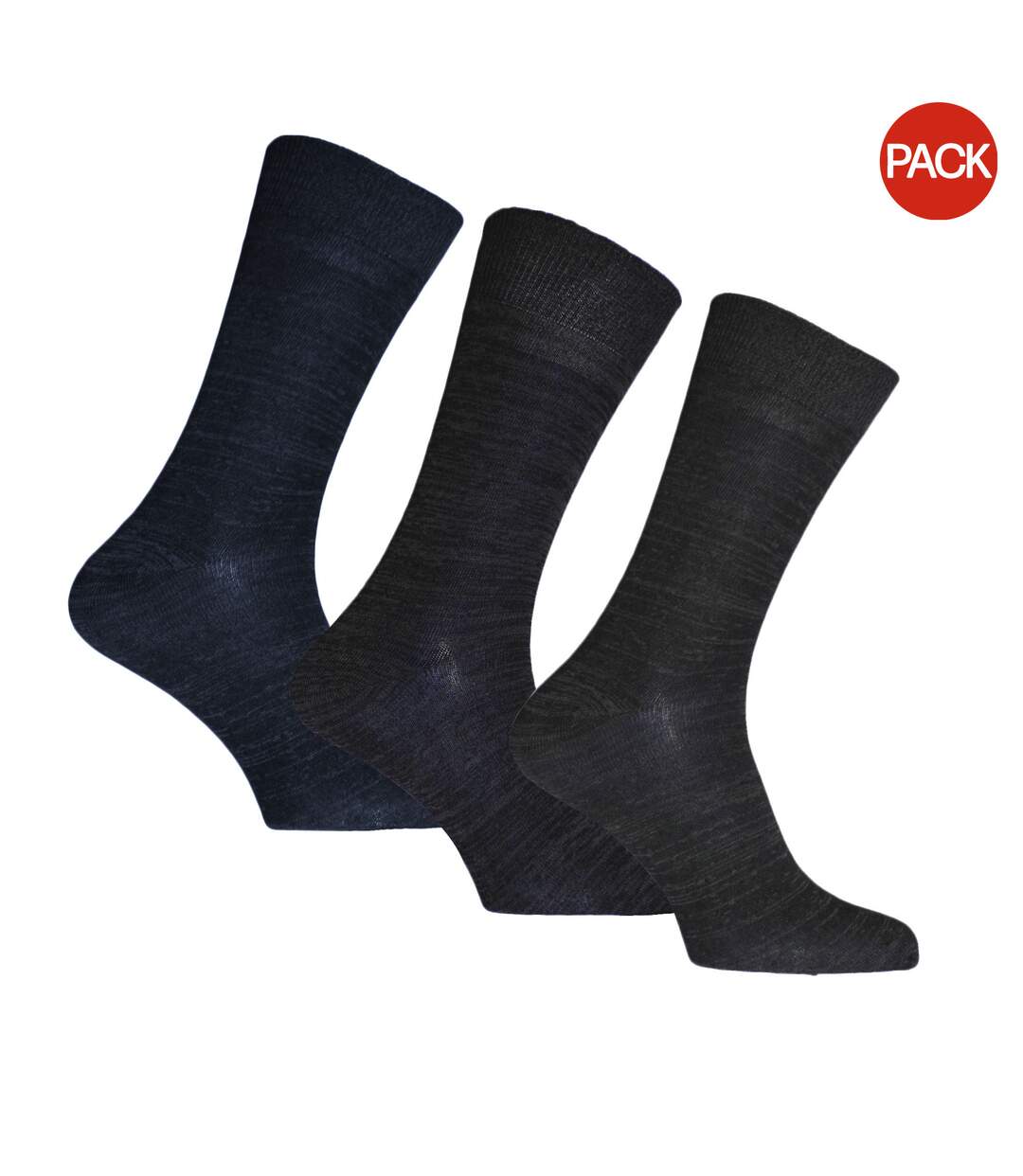 Pack of 3  Mens super soft bamboo socks  shade of blue melange Simply Essentials-1